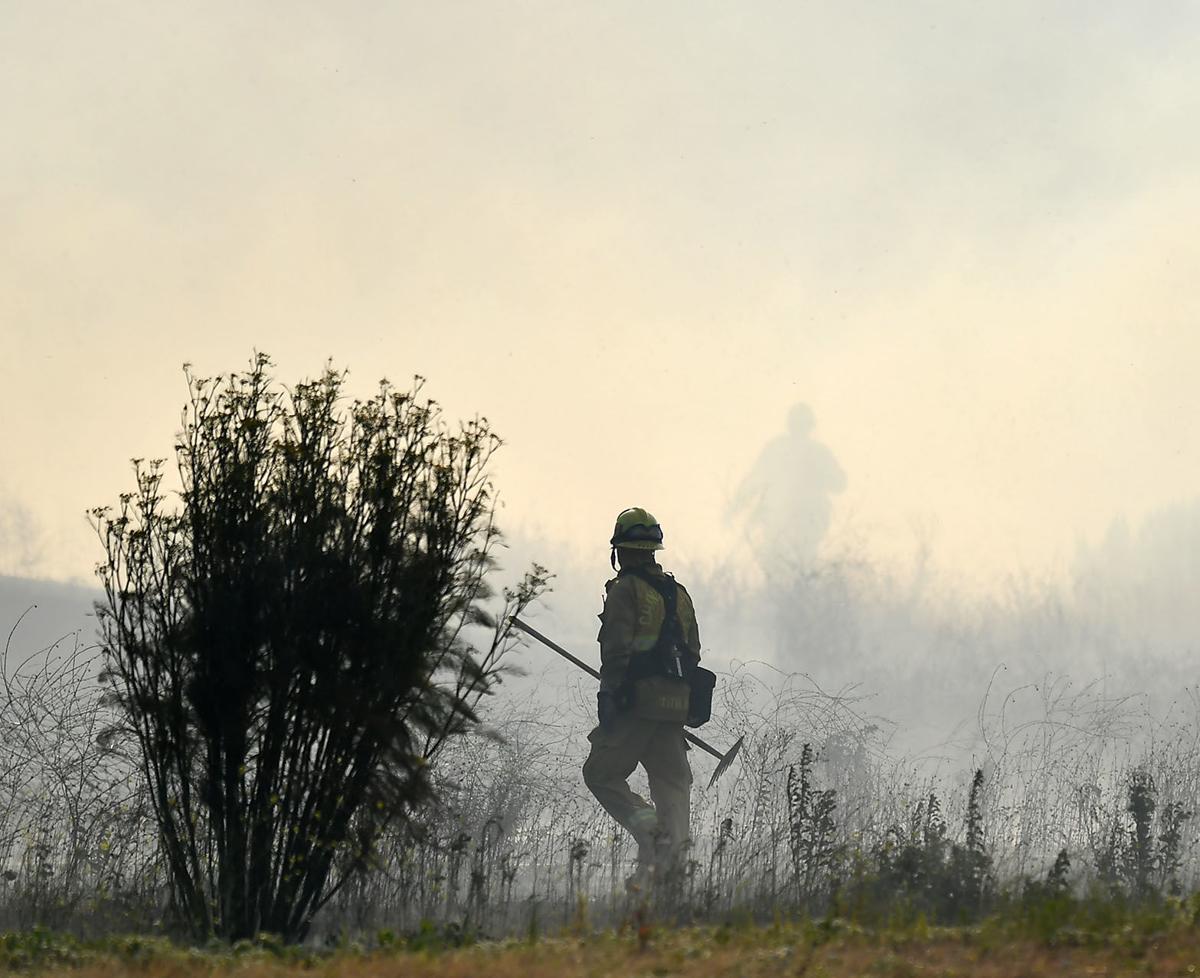 Five-acre brush fire burns along Butterfield Ranch Road in Chino Hills