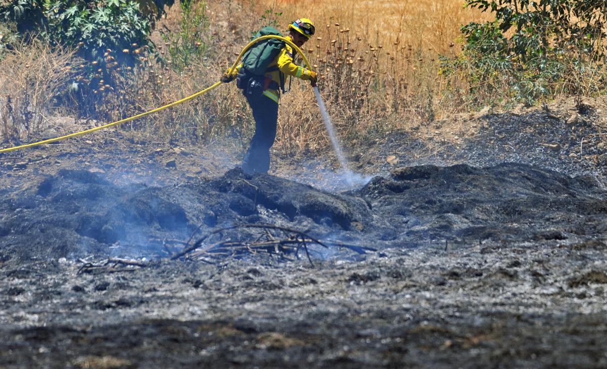 Brush fire scorches half-acre in open field near Riverside Terrace in Chino