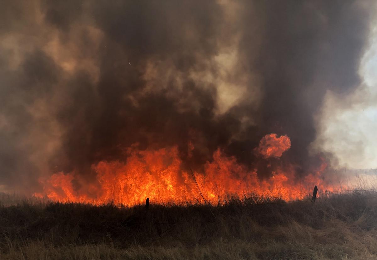 Brush fire burns 28 acres on Cucamonga Avenue south of the California Institution for Women in Chino