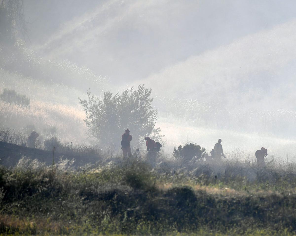 Five-acre brush fire burns along Butterfield Ranch Road in Chino Hills