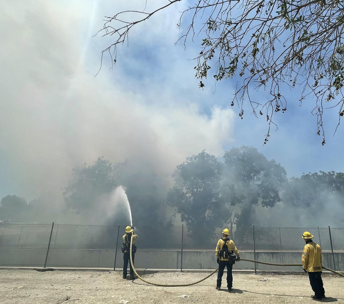 Brush fire scorches half-acre in open field near Riverside Terrace in Chino