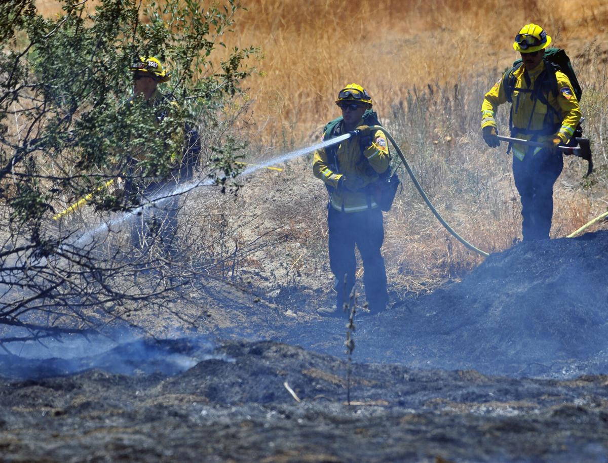 Brush fire scorches half-acre in open field near Riverside Terrace in Chino