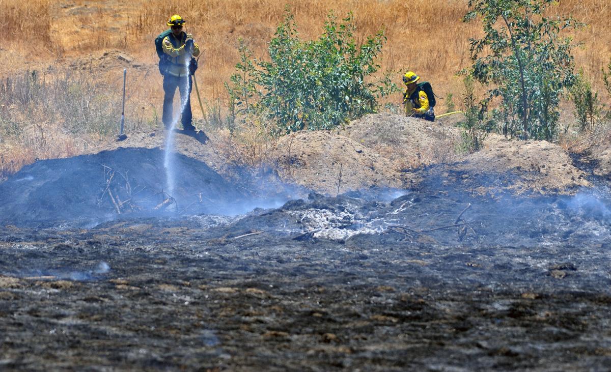 Brush fire scorches half-acre in open field near Riverside Terrace in Chino