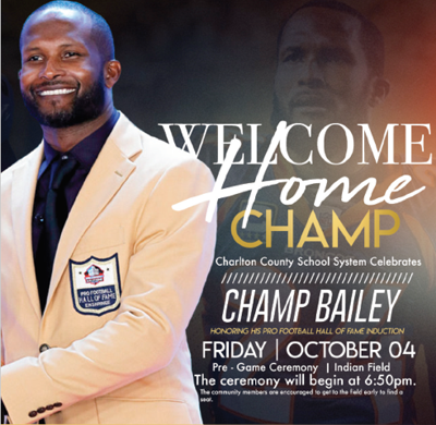 Hall of Famer Champ Bailey to be recognized October 4