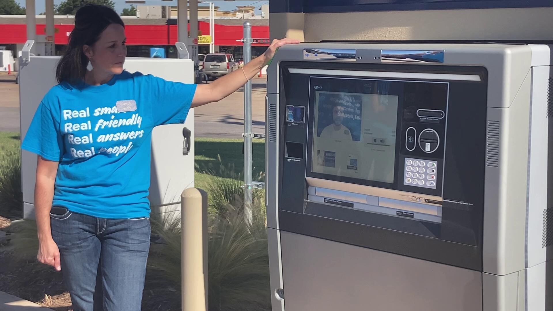 Harrison the live teller at the new Chickasha ATM