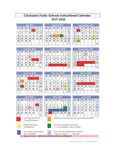 Chickasha Public Schools Releases 2019-2020 Instructional Calendar | Community | Chickashanews.com