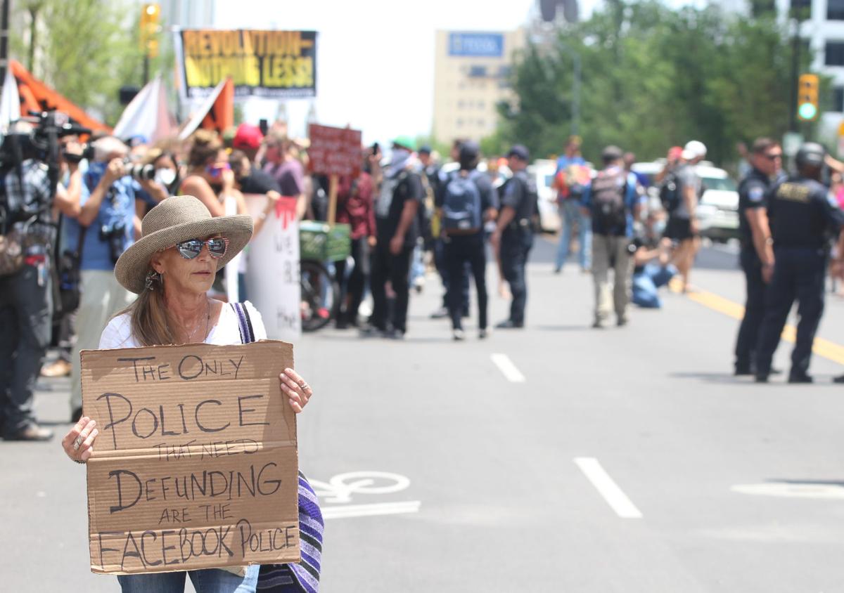 Trump Rally "Defund Facebook Police"