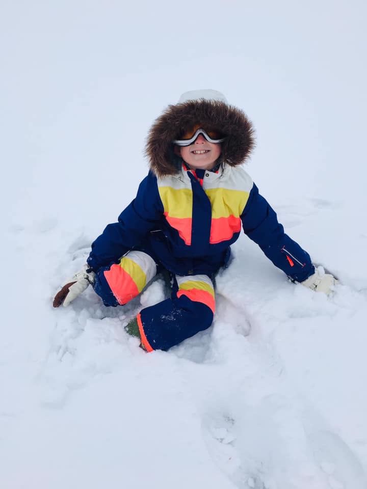 Sitting in the snow in Amber