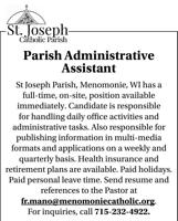 ST JOSEPH PARISH - Ad from 2024-05-04
