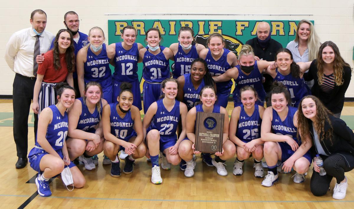 McDonell girls basketball at Prairie Farm 2-20-21
