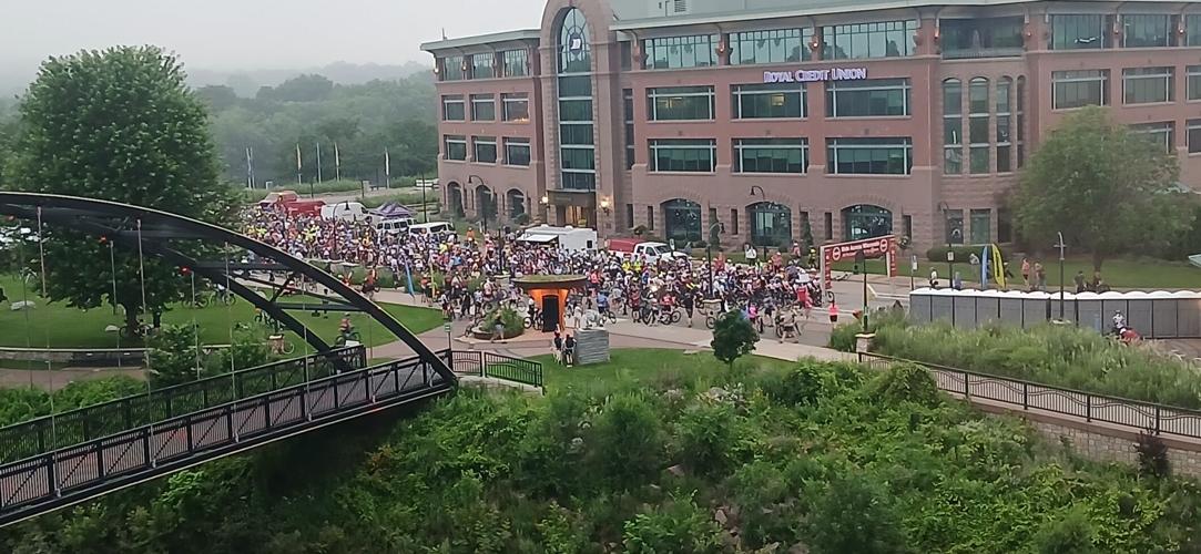 Bicyclists gather