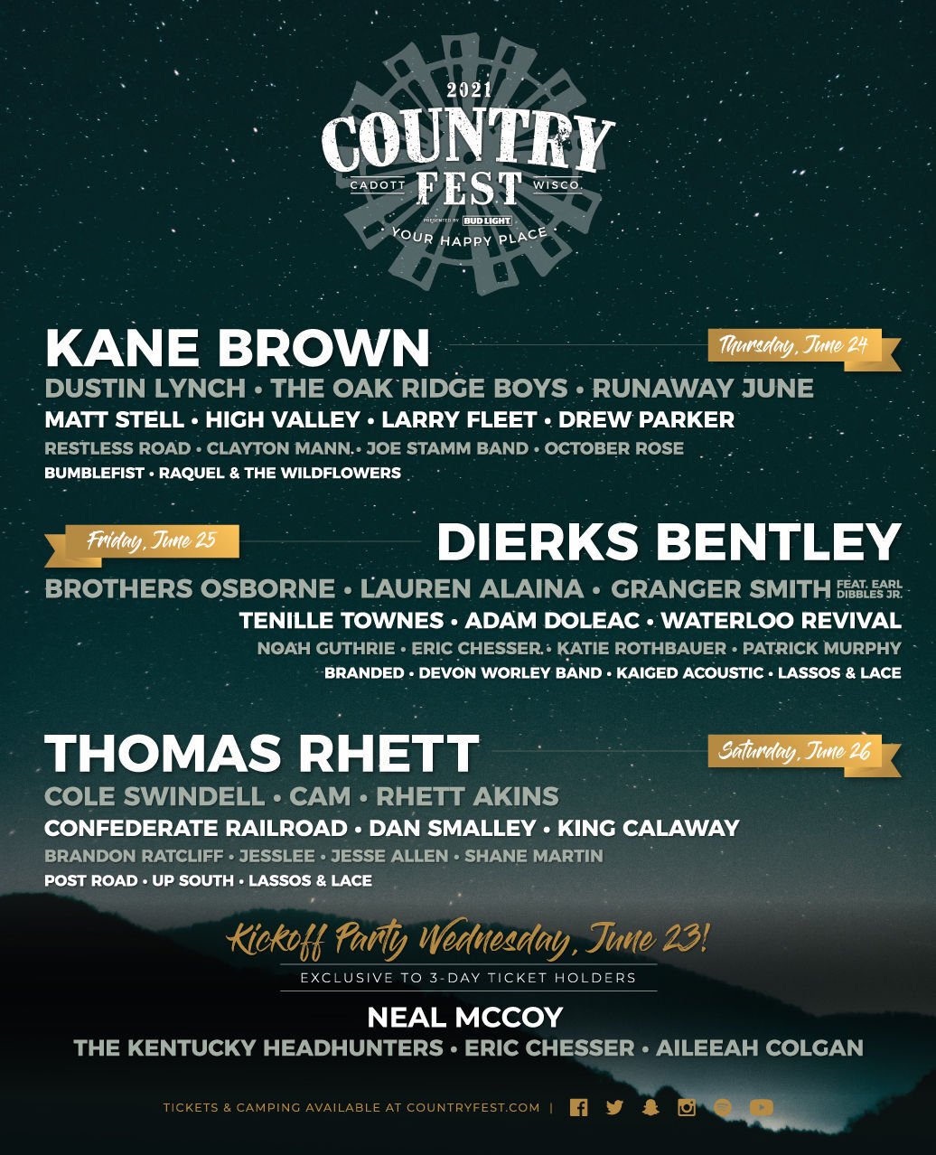Country Fest announces 2021 lineup, retains 2020 headliners | Local ...