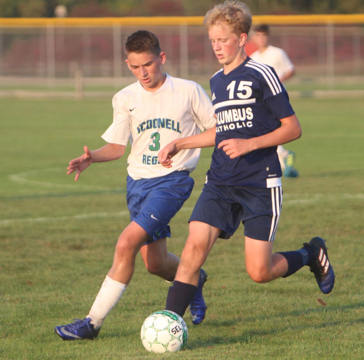 Columbus Catholic at McDonell/Regis boys soccer 9-12-17