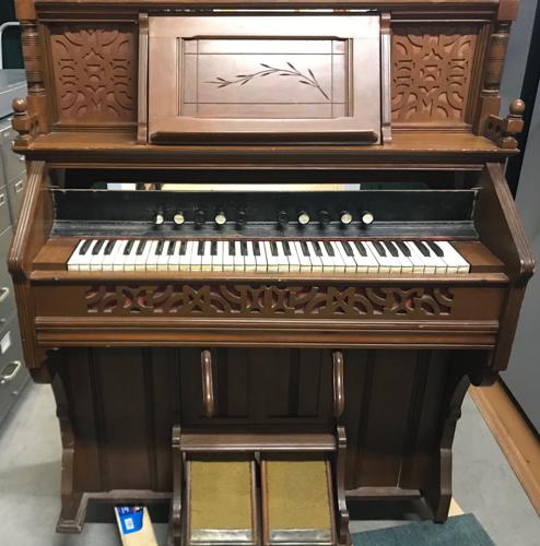 Pump organ at Dunn COunty Historical Museum