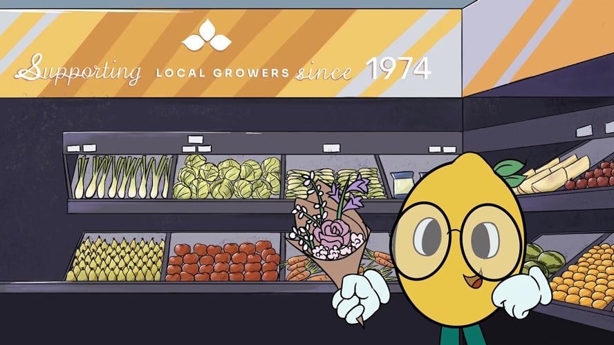 Lemon character from the Menomonie Market Food Co-op commercial.