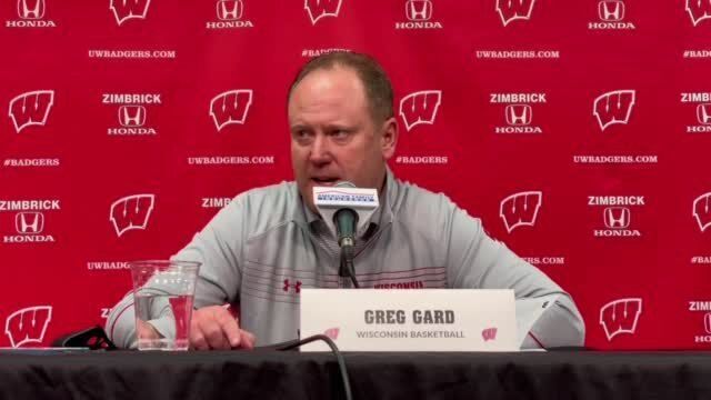 Watch now: Badgers coach Greg Gard praises his teamu2019s effort after win over  Iowa