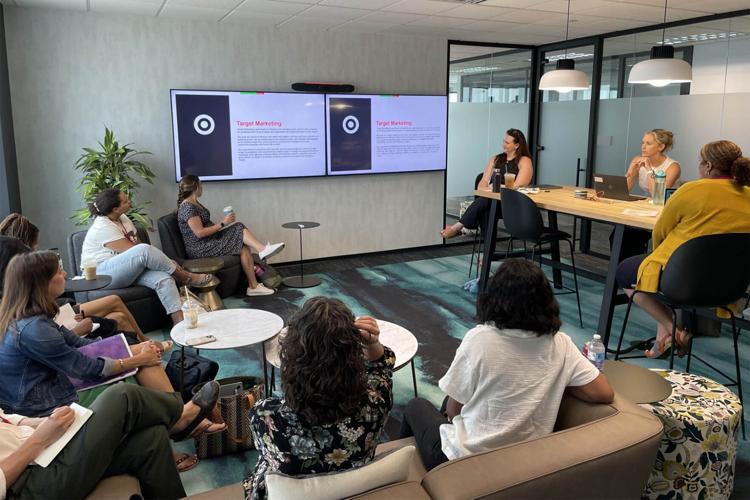 Seringa McHugh with other fellows during onboarding at Target headquarters.