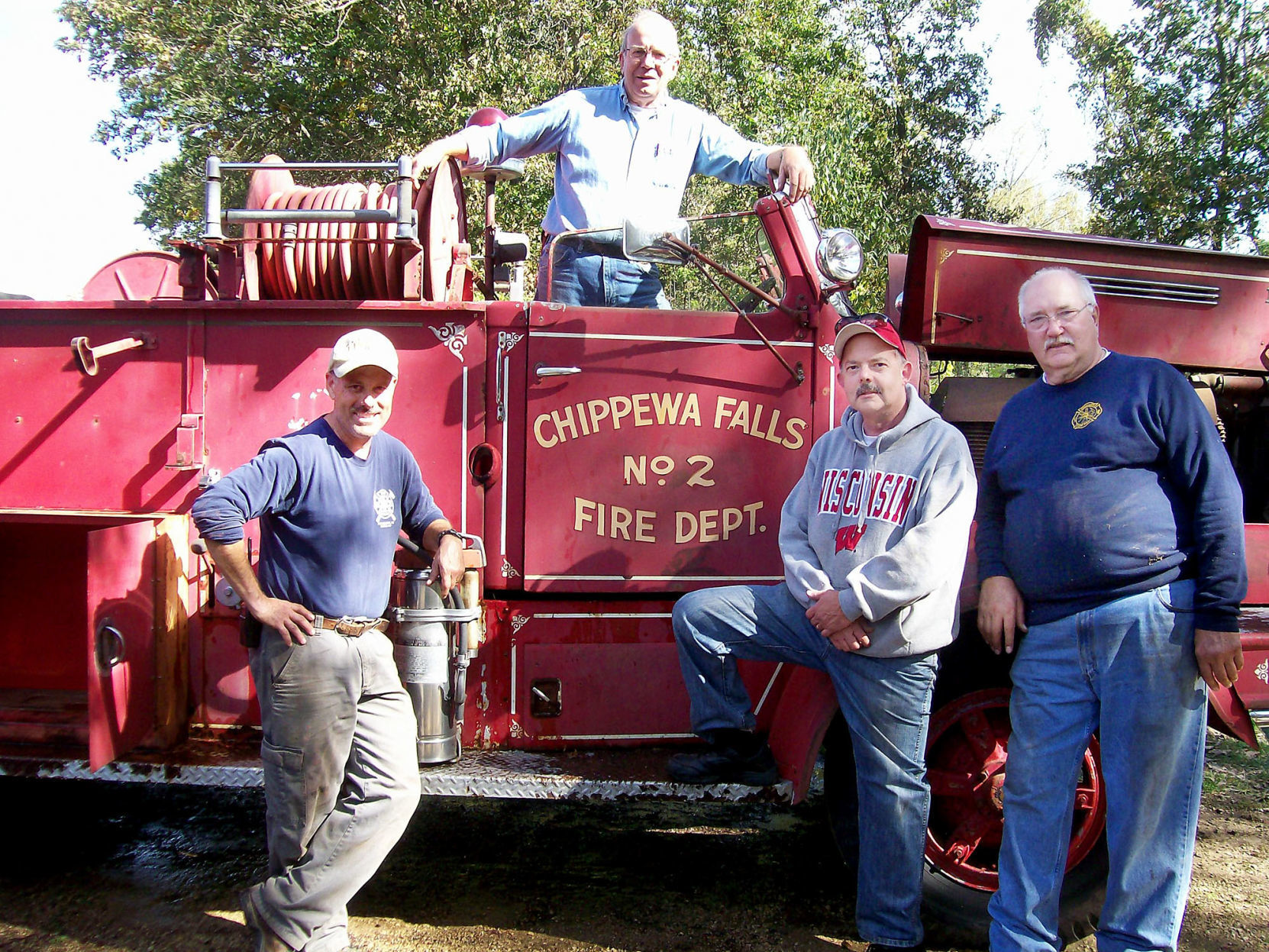 We found it sitting in a field 1954 fire truck to make its