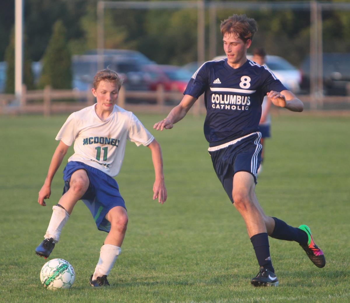 Columbus Catholic at McDonell/Regis boys soccer 9-12-17