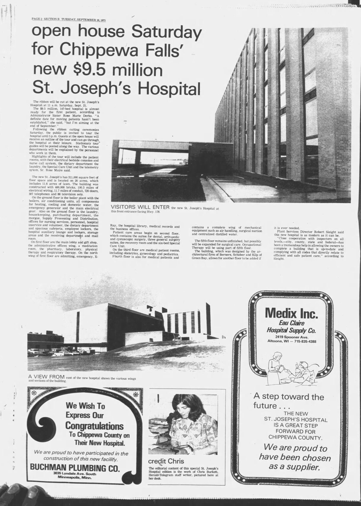 1975 opening of St. Joseph s Hospital in Chippewa Falls