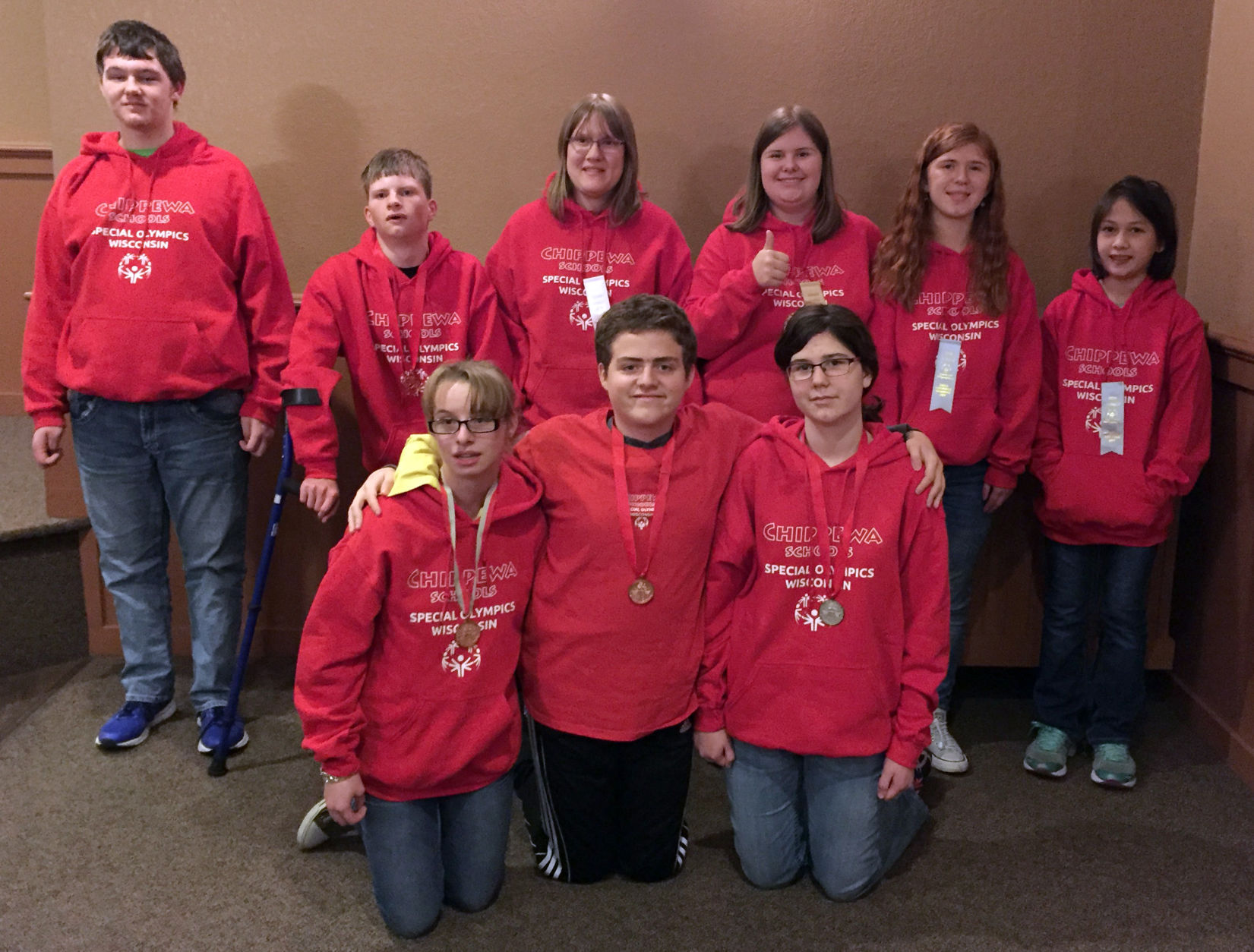 Special Olympics Bowling Chippewa Falls Schools Team on the mark