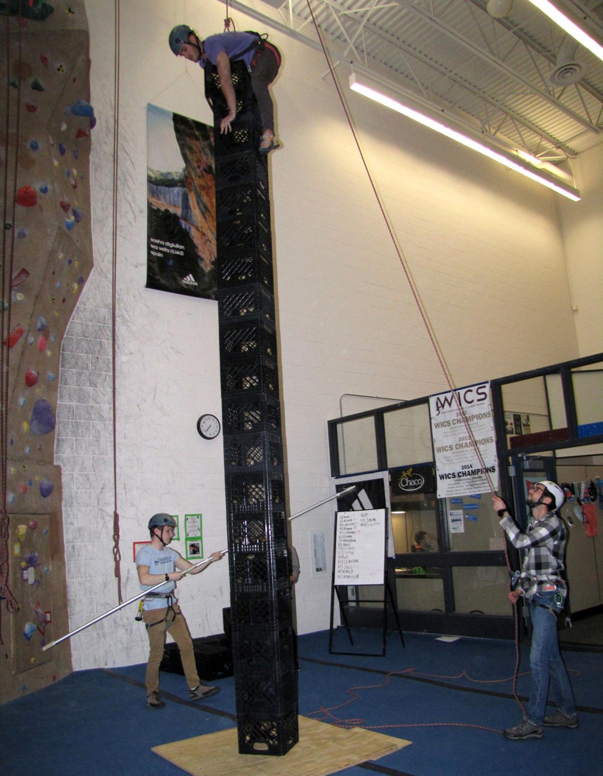 Cratestacking gets students climbing at Stout Adventures College