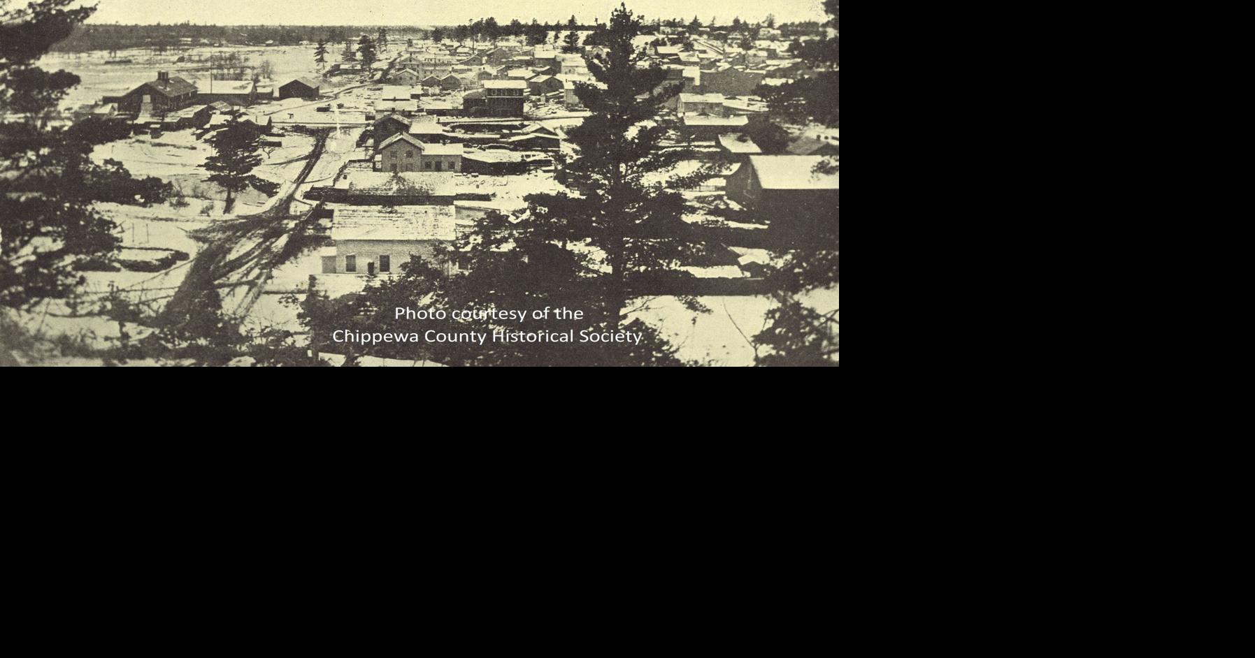 Time Capsule 1868 view of Chippewa Falls from the Notre Dame Church