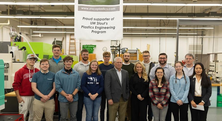 UW-Stout Plastic Engineering Students with Dale Evans and Anna Bartz