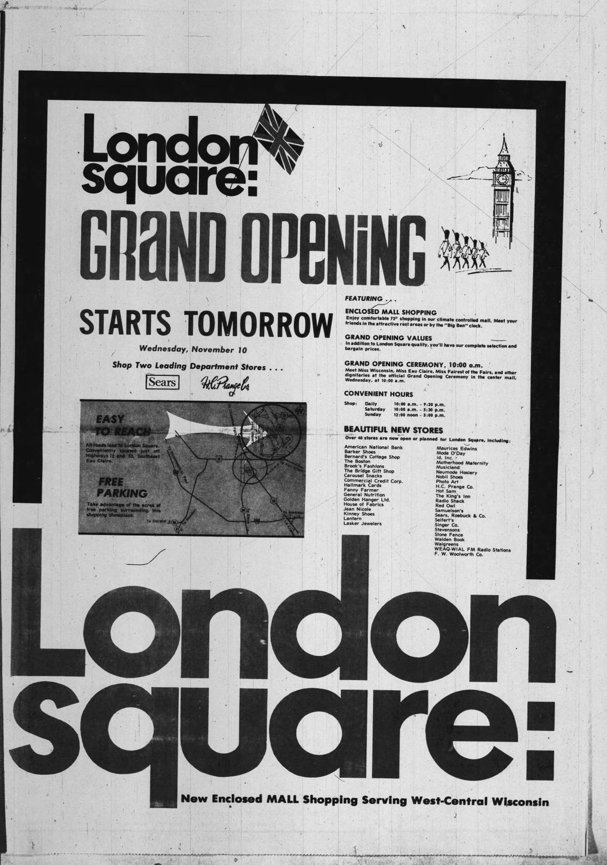 Places Of The Past 27 Pages Marking The Opening Of London Square Mall In Eau Claire Local News Chippewa Com Places Of The Past 27 Pages Marking The Opening Of London Square Mall In Eau Claire Local News Chippewa Com