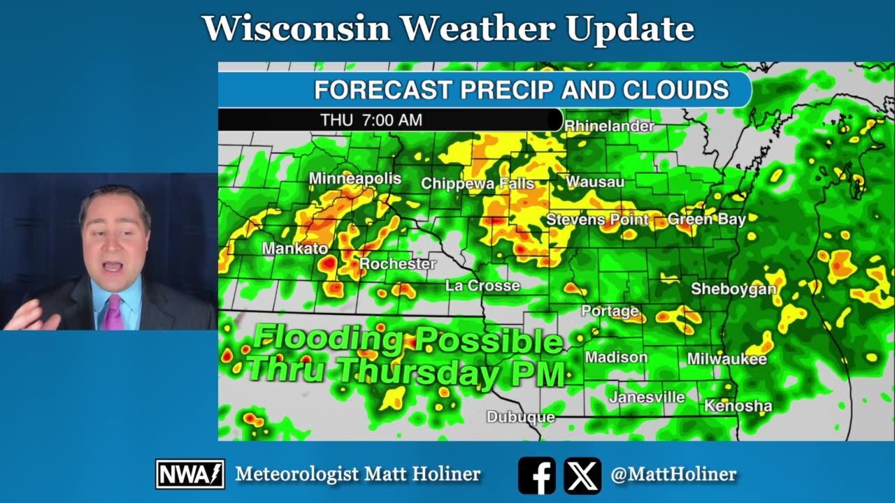 Severe storms possible in Wisconsin Tuesday night flood threat