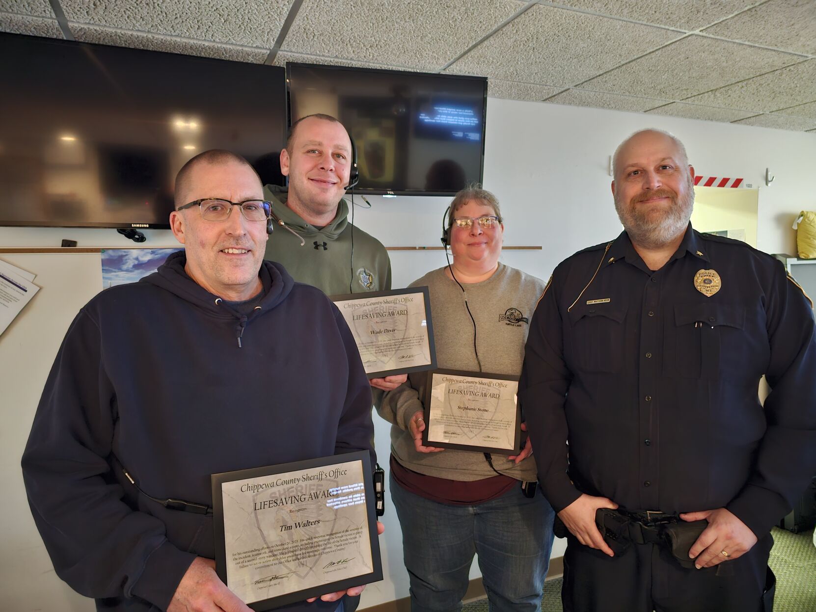 Chippewa County Emergency Communications Center staff honored for