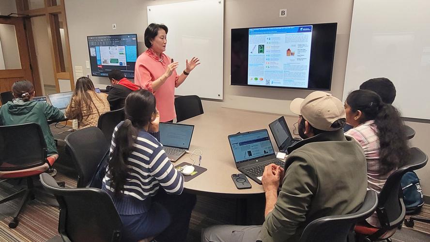 Professor and students in the classroom