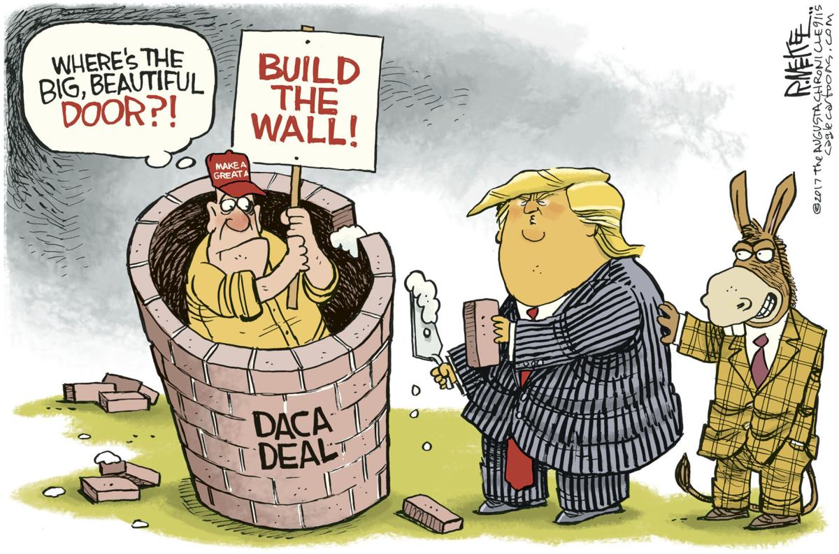 Trump supporters walled in by DACA deal, in Rick McKee's latest