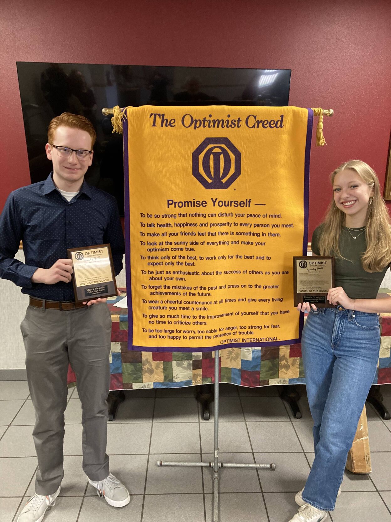 Menomonie Optimists honor youth of the month for May