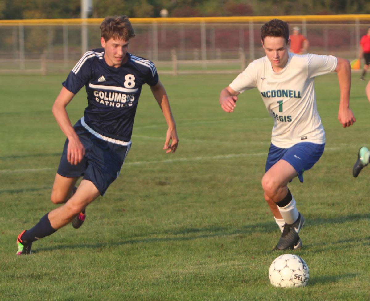 Columbus Catholic at McDonell/Regis boys soccer 9-12-17