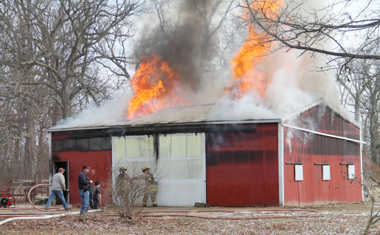 Fire destroys barn