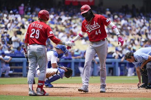 Reds beat Dodgers 9-0 on homers by De La Cruz and Votto, grab NL Central  lead over Brewers