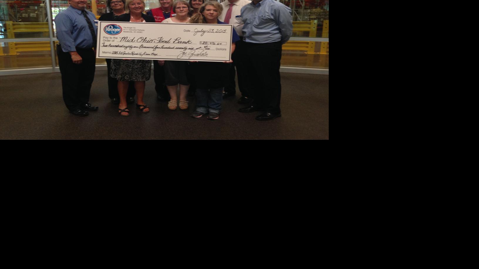 Kroger cashiers present nearly 300,000 to MidOhio Foodbank
