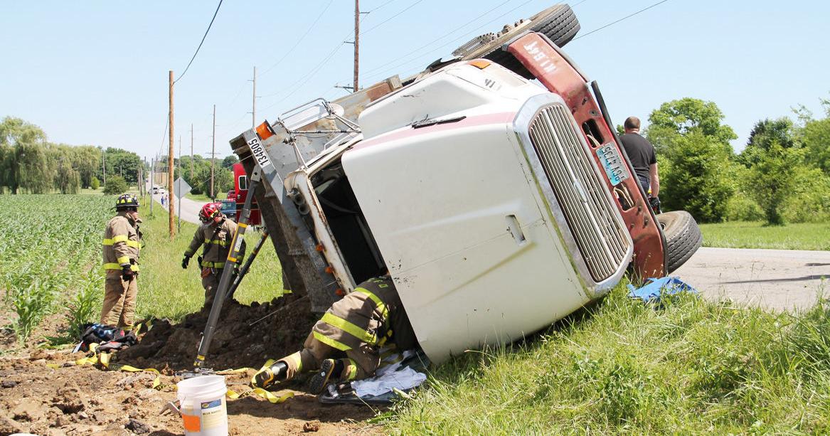 Man flown to hospital after overturning dump truck | News ...