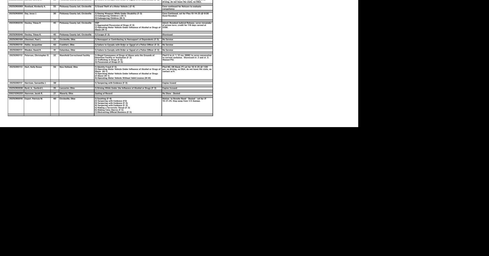 Common Pleas Court Proceedings 09 24 25 For The Record