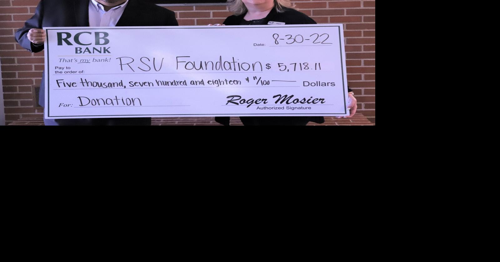 RCB Bank Trust donates to RSU Foundation News