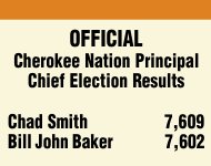 Unofficial Results: Bill John Baker Re-Elected As Cherokee Principal Chief