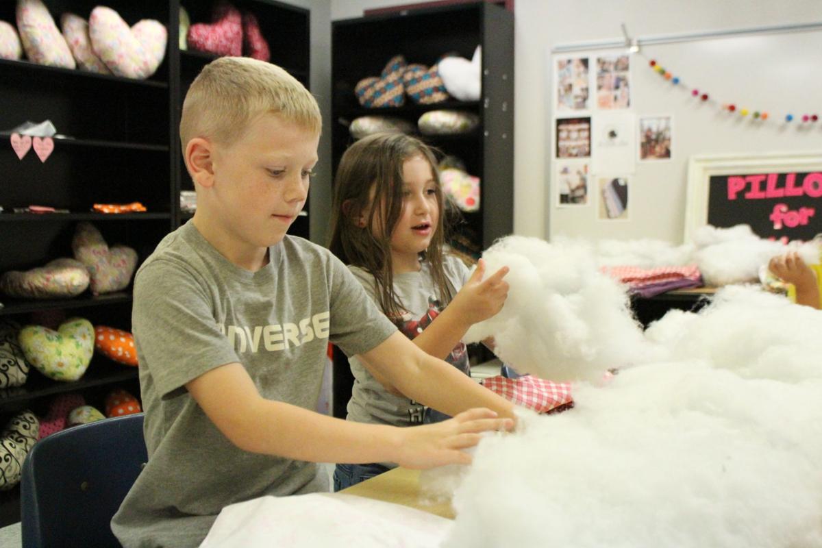 Godley Elementary Students Making Pillows For Cancer Patients