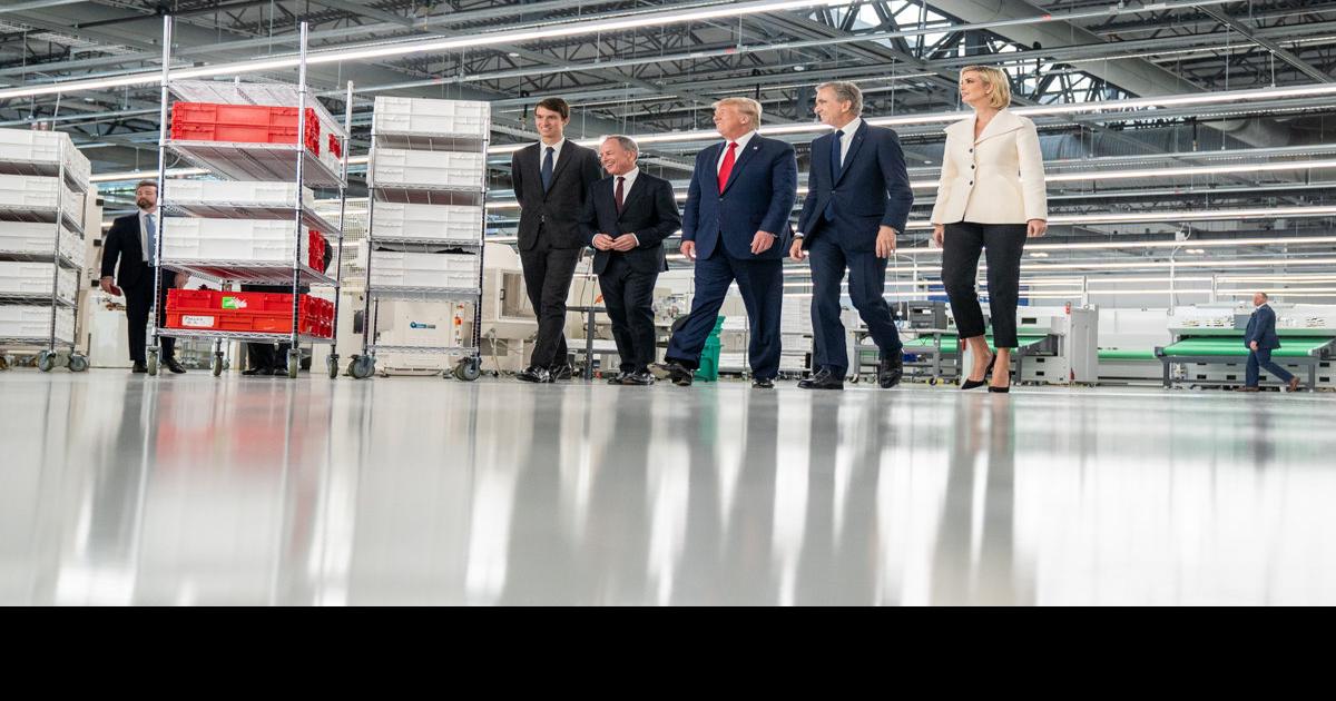 U.S President Donald Trump tours the newly opened Louis Vuitton