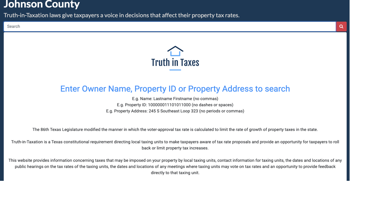 JCAD website provides info on property tax rates Business