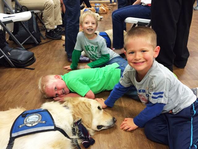 Amazing moment when boy meets his service dog