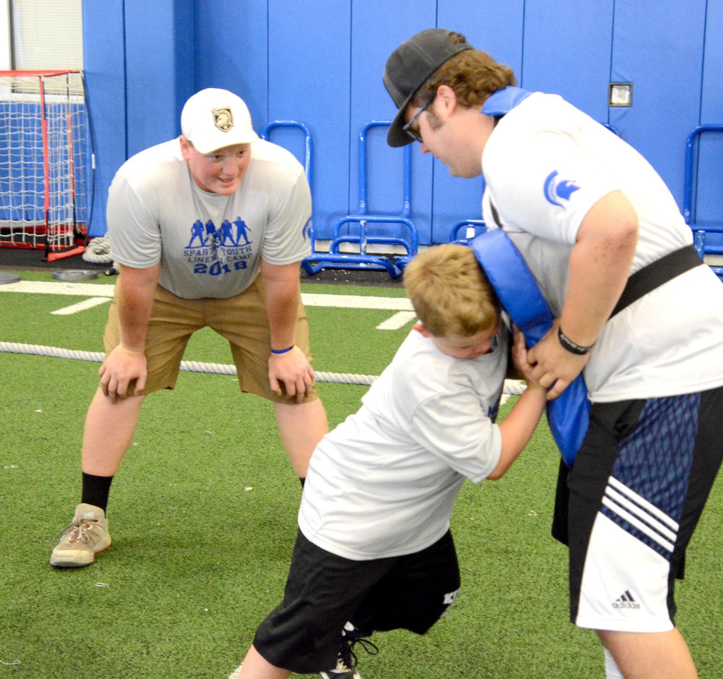 Spartan lineman committed to service holds youth lineman camp Sports