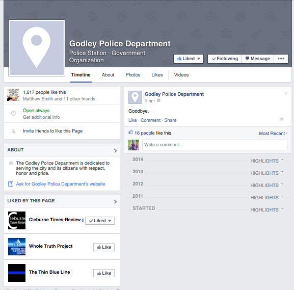 Godley PD chief signs off Local News