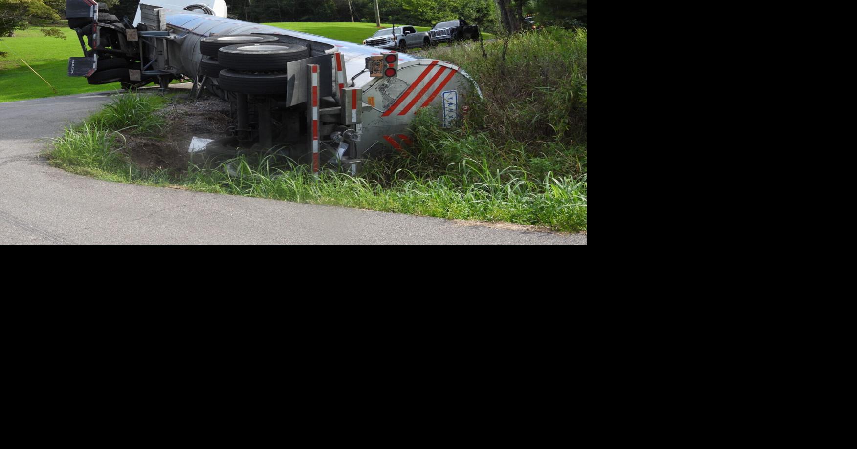 Tanker wreck at Walker Valley Road and North Mouse Creek Road