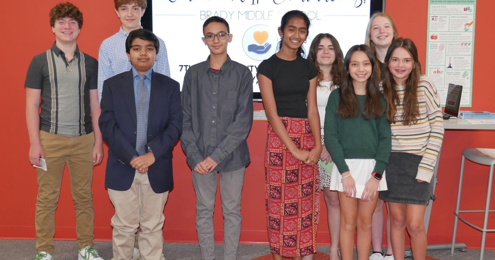 Brady Middle School students create charitable messages - Vimarsana News